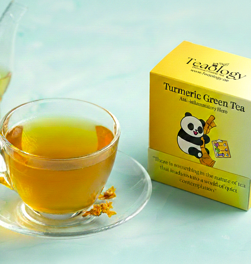 Organic turmeric green tea for skin glow and anti-inflammation Dubai UAE