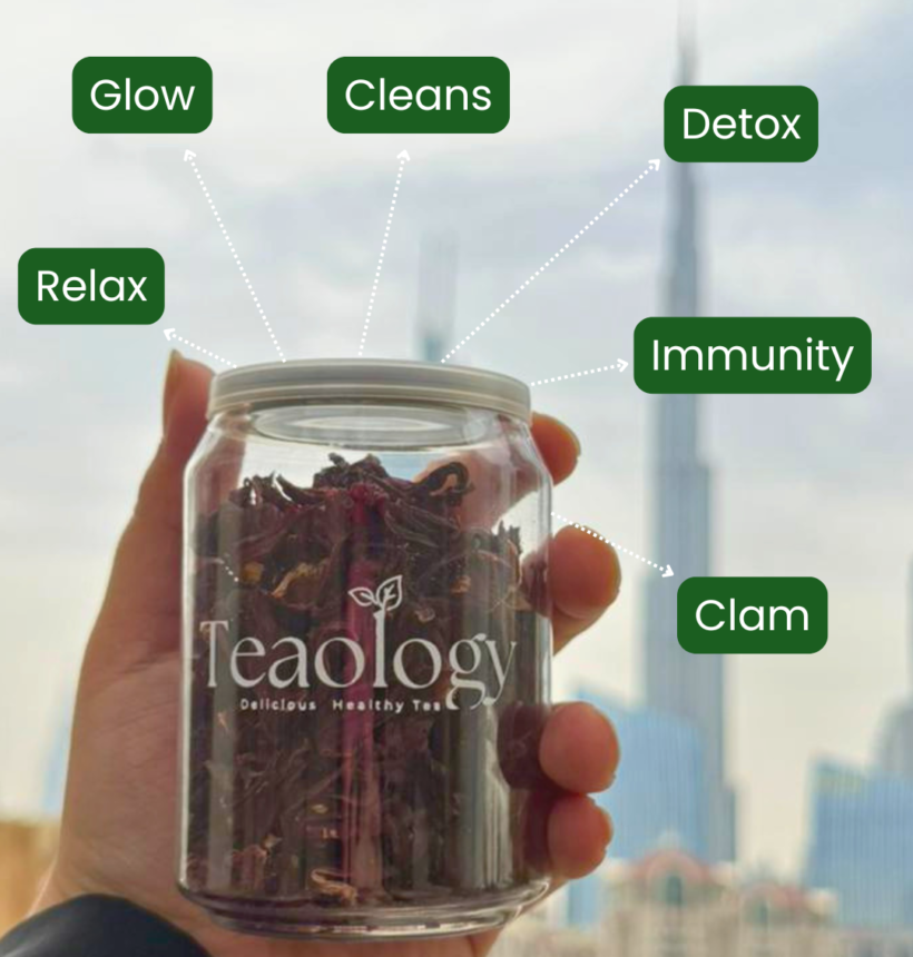 Refreshing iced hibiscus tea for summer hydration in Dubai UAE