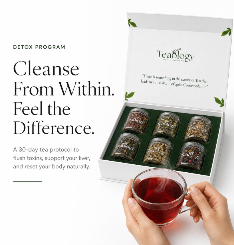A soothing cup of organic ginger lemongrass tea used for detox and digestion in Dubai.