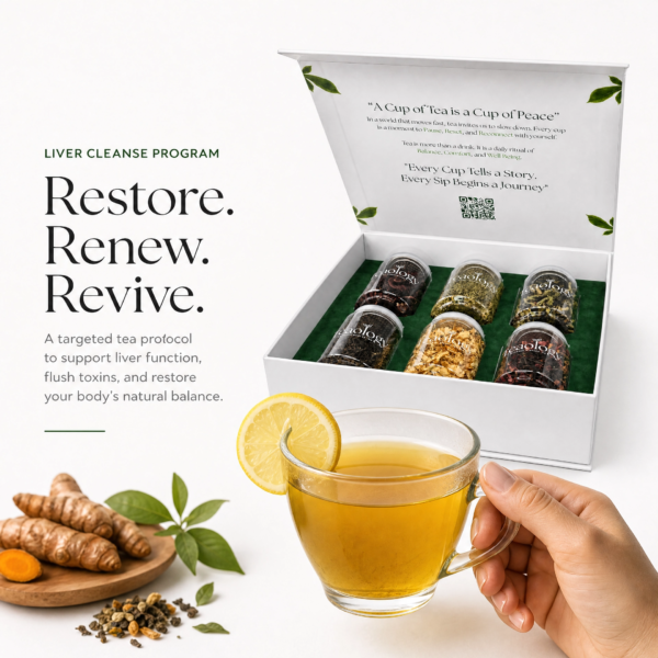A vibrant cup of organic turmeric green tea used for liver cleansing in Dubai.